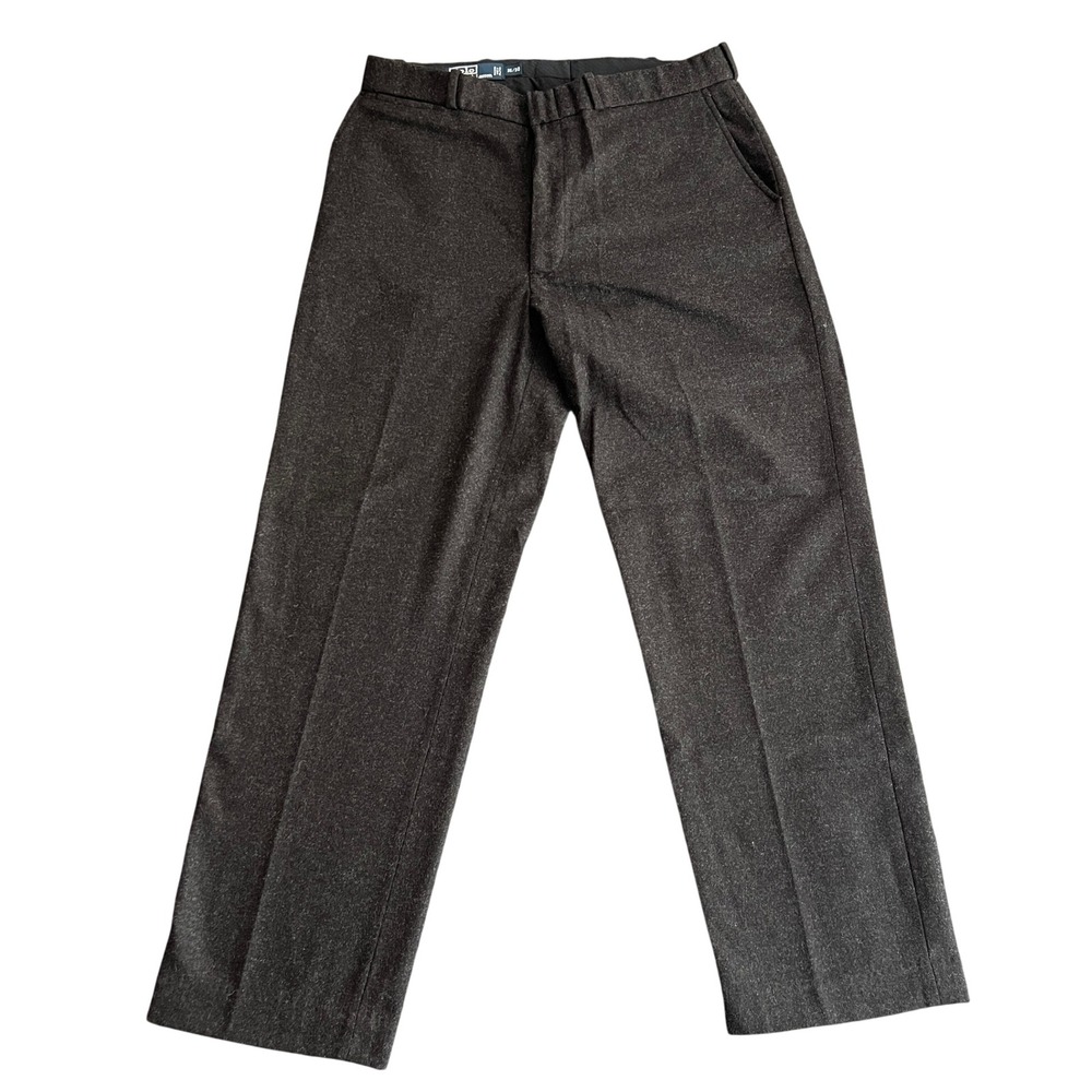 Polo Ralph Lauren Men's 35x30 Wool Blend Trousers Charcoal Grey Straight Pant